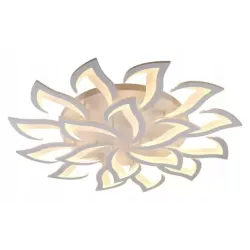 Duża Lampa Sufitowa Kwiat Lotosu Biała do Sypialni Żyrandol LED z Pilotem - 5905965398399