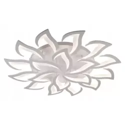 Duża Lampa Sufitowa Kwiat Lotosu Biała do Sypialni Żyrandol LED z Pilotem - 5905965398399