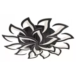 Duża Lampa Sufitowa Kwiat Lotosu do Sypialni Czarna Żyrandol LED z Pilotem - 5905965398412