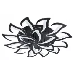 Duża Lampa Sufitowa Kwiat Lotosu do Sypialni Czarna Żyrandol LED z Pilotem - 5905965398412