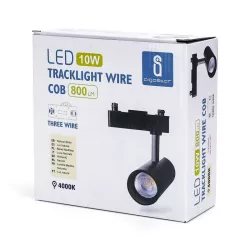 LED Trójprzewodowe światło szynowe czarne 10W - 8433325198701