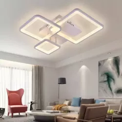 Żyrandol LED Kwadrat Plafon Lampa Sufitowa Biała - 5905965398023