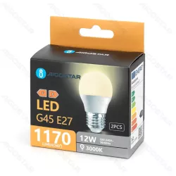 Żarówka LED 12W 3000K 1170lm biała ciepła kulka G45 E14 opak. 2szt - 8433325388102