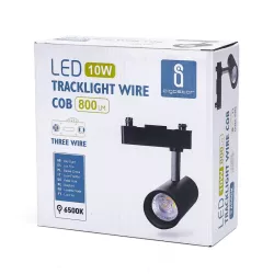 LED Trójprzewodowe światło szynowe czarne 10W - 8433325198718