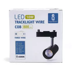 LED Trójprzewodowe światło szynowe czarne 10W - 8433325198718