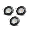 3x Czarny reflektor LED o regulowanym kącie 4.5 W biały ciepły 3000K - 8433325329686