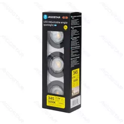 3x Czarny reflektor LED o regulowanym kącie 4.5 W biały ciepły 3000K - 8433325329686