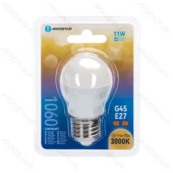 Żarówka LED 11W/230V 3000K 1060lm mała ciepła kulka G45 gwint E27 - 8433325387730