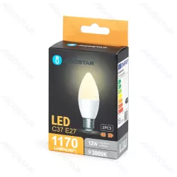 Żarówka LED C37 E27 12W Barwa Ciepła 2 szt. - 8433325387624