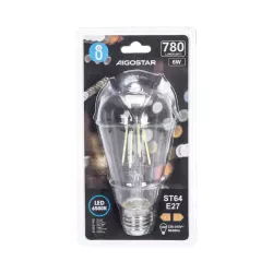 Żarówka LED Filament ST64 retro E27 6W/230V przezroczysta zimna 780lm - 8433325198930