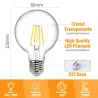 Żarówka LED 4W/230V Filament kula G80 E27 barwa biała ciepła 470lm - 8433325198961