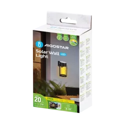 Lampa ścienna solarna kinkiet ze popękanego szkła crackle biały ciepły - 8433325321857