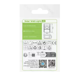 Lampka ozdobna ścienna solarna 1.2lm ciepła 2700K ogrodowa zewnętrzna - 8433325321833