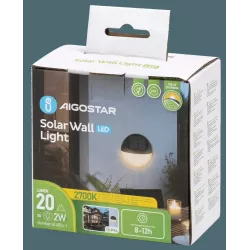 Lampa ścienna solarna 20 lm kinkiet z kloszem w groszki biała ciepła - 8433325321796