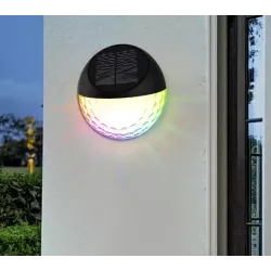 Lampa ścienna solarna 20 lm kinkiet z kloszem w groszki Kolorowa RGB - 8433325321802