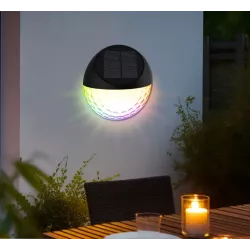 Lampa ścienna solarna 20 lm kinkiet z kloszem w groszki Kolorowa RGB - 8433325321802