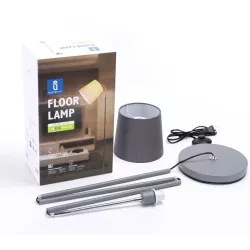 Lampa podłogowa 168cm szara metalowa z regulowanym kloszem oprawka e14 - 8433325218249