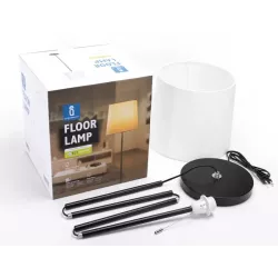 Lampa stojąca 150 cm z abażurem oprawka ze sznurkiem E27 bez żarówki - 8433325218232