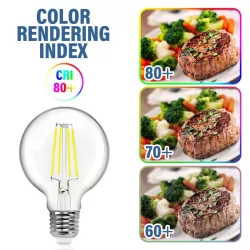 Żarówka LED 8W/230V Filament kula G80 E27 barwa biała zimna 900lm - 8433325199012