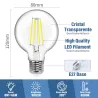 Żarówka LED 8W/230V Filament kula G80 E27 barwa biała zimna 900lm - 8433325199012