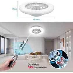 Wentylator z oświetleniem Ø49cm fan18W+40W CCT ze zdalnym sterowaniem - 8433325416973