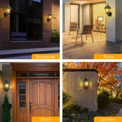 Lampa ścienna kinkiet w stylu vintage czarna bez źródła światła E27 - 8433325207540