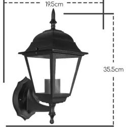 Lampa ścienna kinkiet w stylu vintage czarna bez źródła światła E27 - 8433325207540