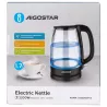Szklany czajnik elektryczny Adam 1,7l 2200W z niebieskim podświetleniem - 8433325295936