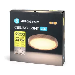 Plafon 20W 2200lm biały ciepły 3000K Φ33cm lampa sufitowa z ringiem - 8433325377519