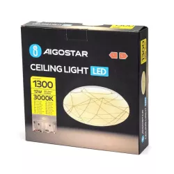 Plafon 12W 1300lm biały ciepły 3000K Φ26cm lampa sufitowa z wzorkiem - 8433325373153