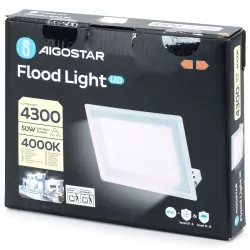 Naświetlacz 50W 4000K halogen biały neutralny LED typ SLIM 4300lm - 8433325408725