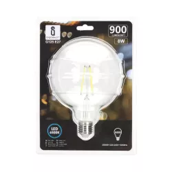 Żarówka LED 8W/230V Filament kula G125 E27 barwa biała zimna 900lm - 8433325199135