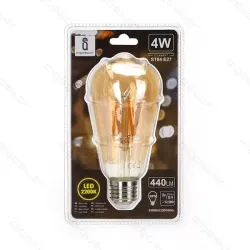 Żarówka LED 4W/230V Filament ST64 retro E27 barwa bursztynowa 400lm - 8433325199142