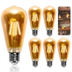 Żarówka LED 4W/230V Filament ST64 retro E27 barwa bursztynowa 400lm - 8433325199142