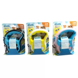 Zwijana smycz 5m do 25kg automatyczna z odblaskiem i karabińczykiem - 8719138226825