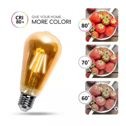 Żarówka LED 4W/230V Filament ST64 retro E27 barwa bursztynowa 400lm - 8433325199142