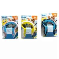 Zwijana smycz 3m do 15kg automatyczna z odblaskiem i karabińczykiem - 8719138226818