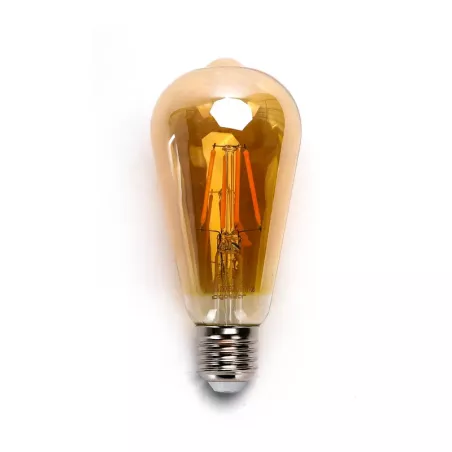 Żarówka LED 6W/230V Filament ST64 retro E27 barwa bursztynowa 600lm - 8433325199159