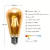 Żarówka LED 8W/230V Filament ST64 retro E27 barwa bursztynowa 800lm - 8433325199166