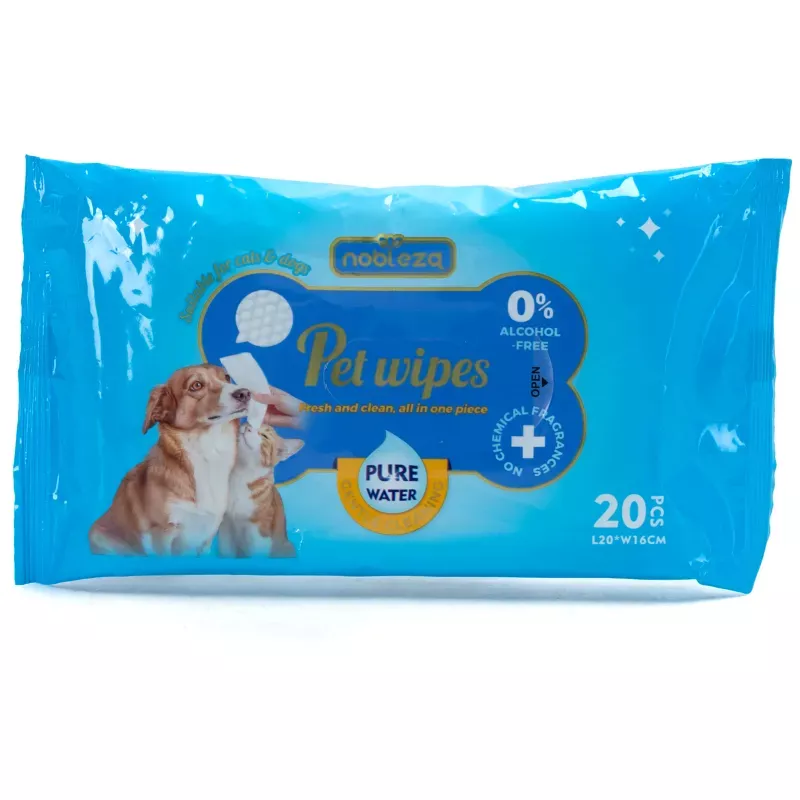 Chusteczki higieniczne z serii Pure Water 20 szt. do sierści zwierząt - 8719138226085