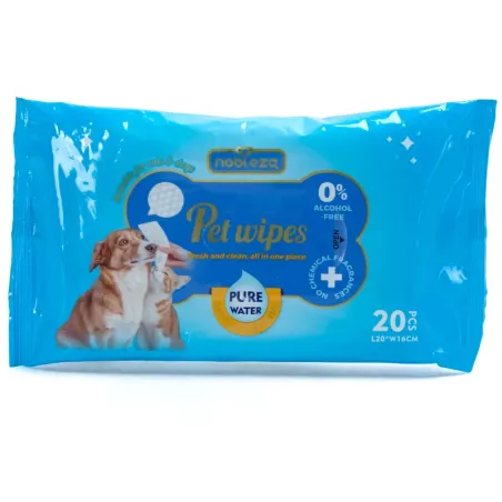 Chusteczki higieniczne z serii Pure Water 20 szt. do sierści zwierząt - 8719138226085
