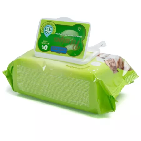 Chusteczki higieniczne z serii Aloe 80 szt. do sierści zwierząt - 8719138226108
