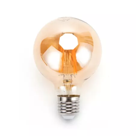 Żarówka LED 4W/230V Filament kula G80 E27 barwa bursztynowa 400lm - 8433325199173