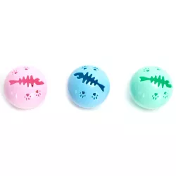 Świecąca zabawka 5cm dla kota w kształcie kuli z wzorem ości rybki - 8719138228997