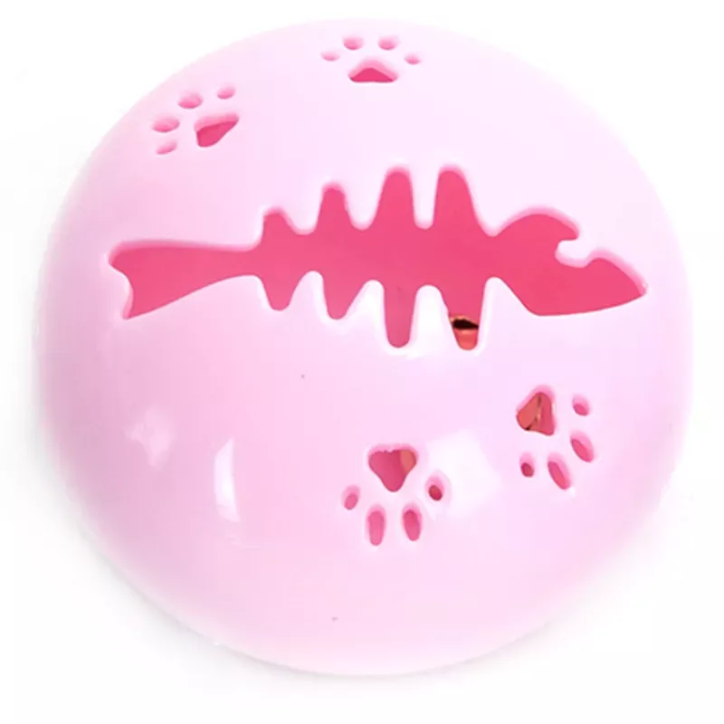 Piszcząca zabawka 5cm dla kota w kształcie kuli z wzorem ości rybki - 8719138228980