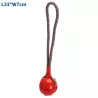 Szarpak dla psa 33x7cm pleciony sznur z czerwoną kulką do zabawy - 8719138229024