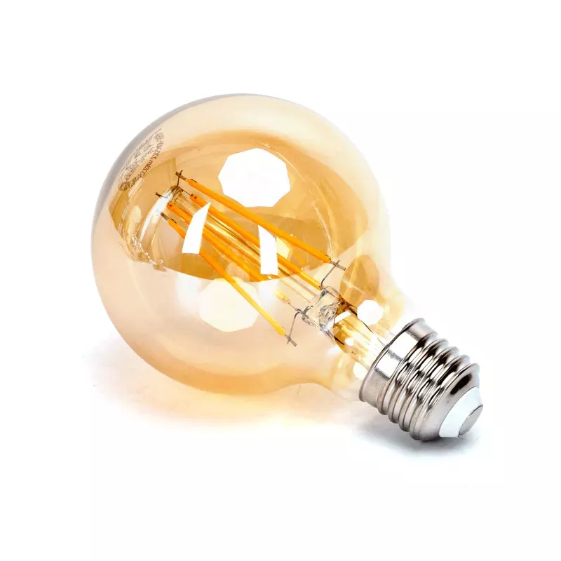 Żarówka LED 8W/230V Filament kula G80 E27 barwa bursztynowa 720lm - 8433325199197