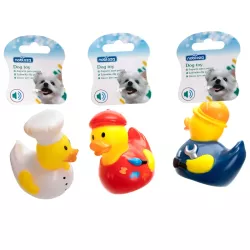 Kaczka dla psa gryzak z piszczkiem zabawka do rzucania z winylu - 8719138228966