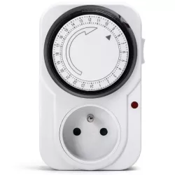 Programator czasowy zegar sterujący 24-h z gniazdem typu francuskiego - 8433325391492