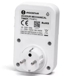 Programator czasowy zegar sterujący 24-h z gniazdem typu francuskiego - 8433325391492